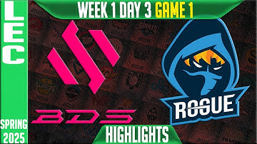 BDS vs RGE Highlights Game 1 | LEC Spring Split W1D3 2025 | Team BDS vs Rogue G1