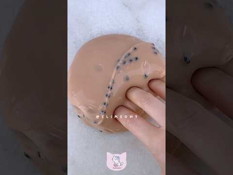 thick & glossy slime asmr 🍪🧋 cookie boba milk tea ~