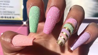 UÑAS ACRYLICAS EFECTO AZÚCAR Y DUlCE /paso a paso ? - YouTube