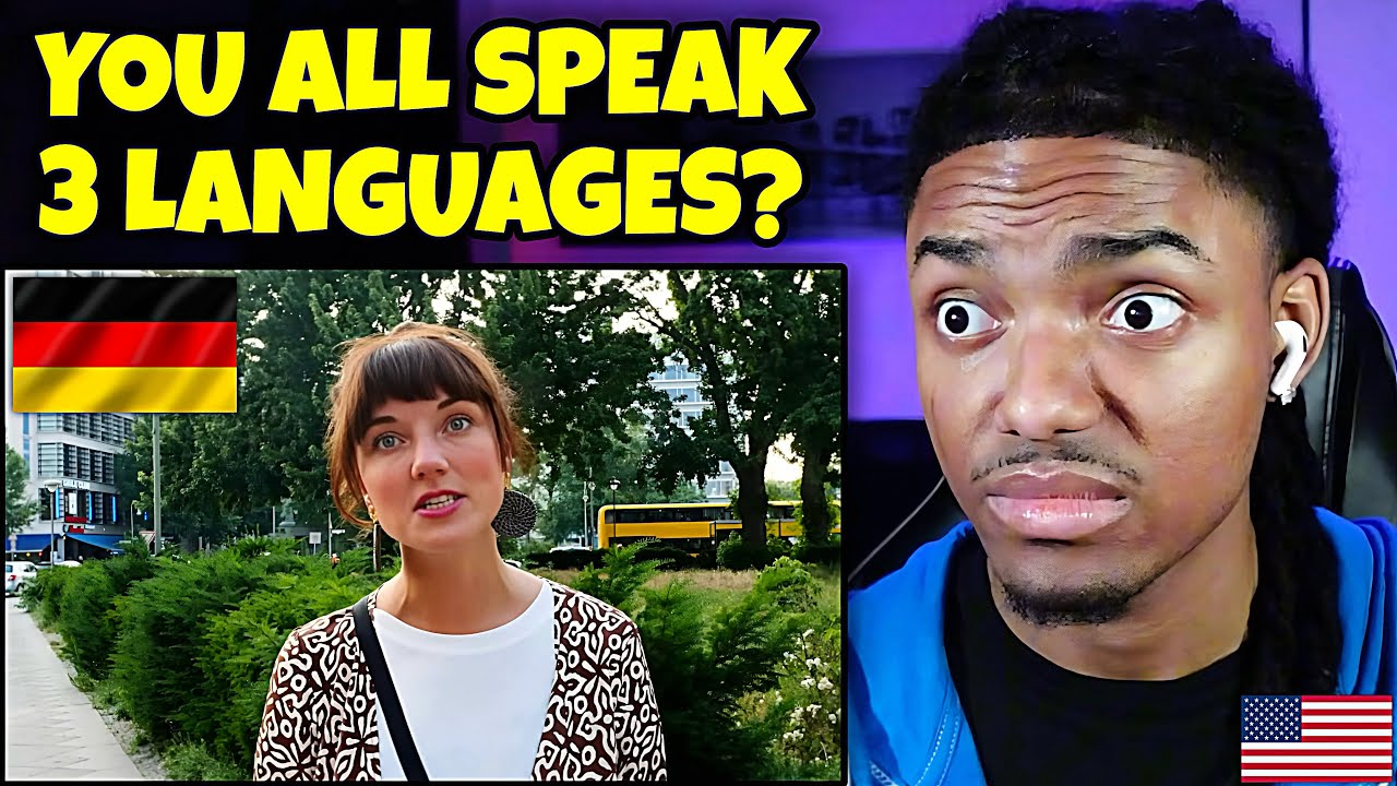 AMERICAN REACTS to How many Languages do Germans speak? (Berlin)
