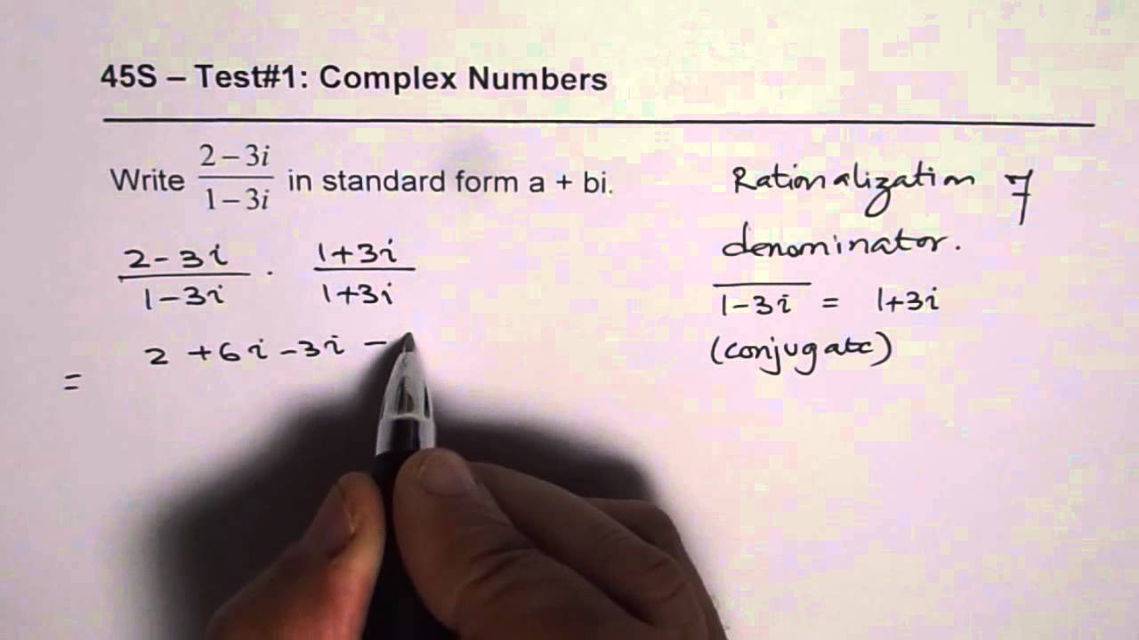 Rationalize Complex Expression and Write it in Standard Form