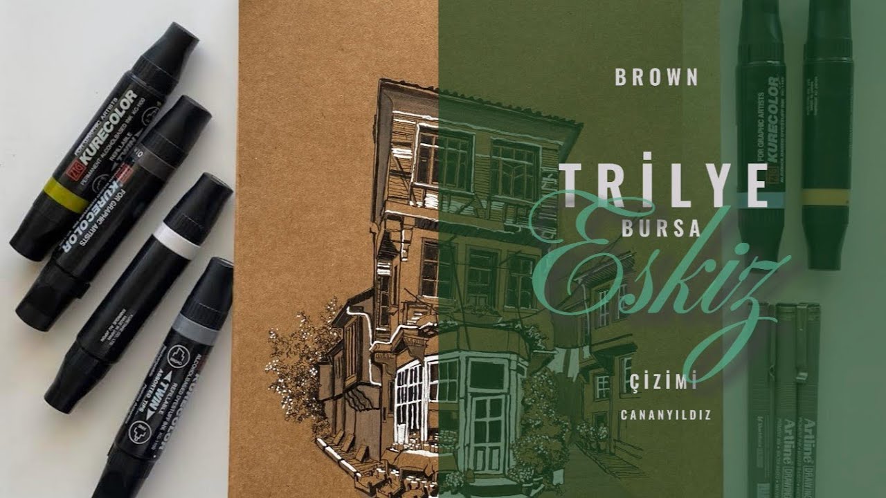 BURSA / Trilye Eskiz Çalışması /Sketching Historic Building Using White pen and Ink techniques