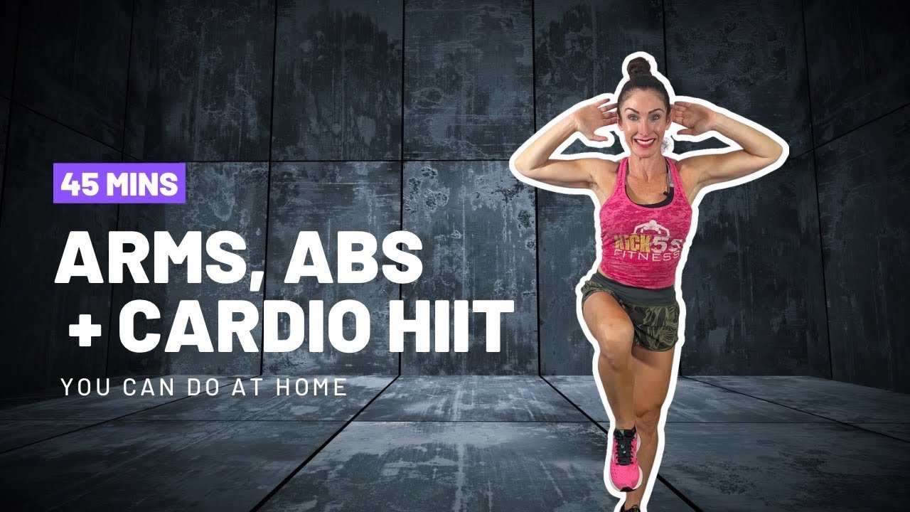 45 Min Arms and Abs HIIT No Equipment Workout YouTube