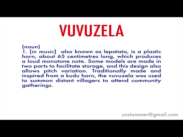 How to Pronounce Vuvuzela 