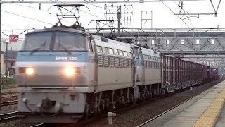 JR貨物 EF66-129+EF66-125 重連貨物列車 (月曜運用 1353レ) 清洲駅 貨物線
