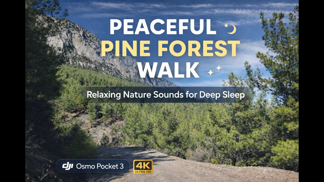 Peaceful Pine Forest Walk 🌲 Natural Forest Sounds for Deep Sleep, (No Talking, Pure Nature ASMR)