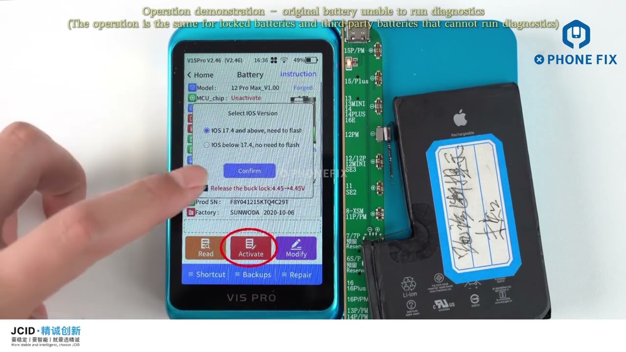 How to Use JCID Diagnosable Battery Repair FPC Cable for iPhone 12/13/14/15 Pro Max Repair?