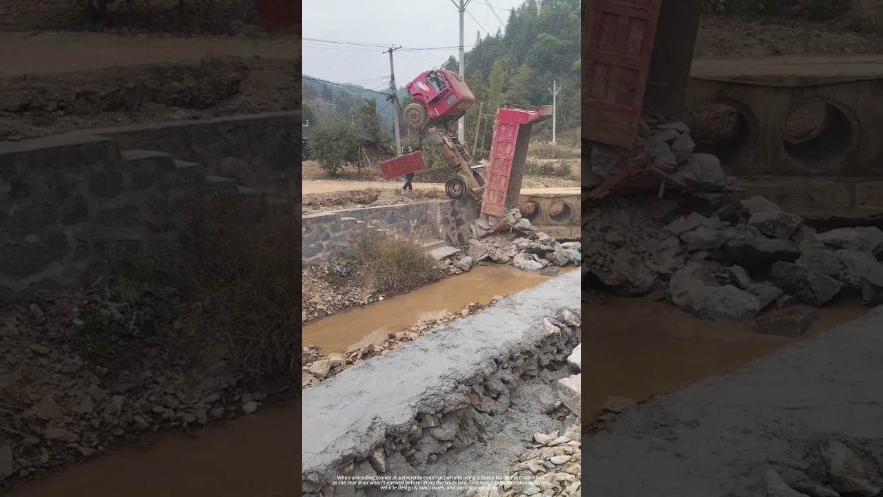 Failure to Fully Open The Rear Door Of Dump Truck !