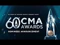 "The 60th Annual CMA Awards" Nominees Announcement
