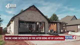 SWOKC home destroyed by fire after being hit by lightning