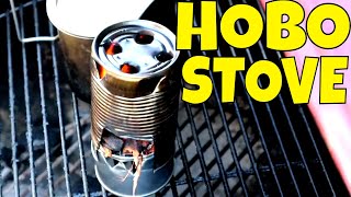 HOW TO MAKE A HOBO STOVE WITH AN ASH CATCHER USING 2 CANS