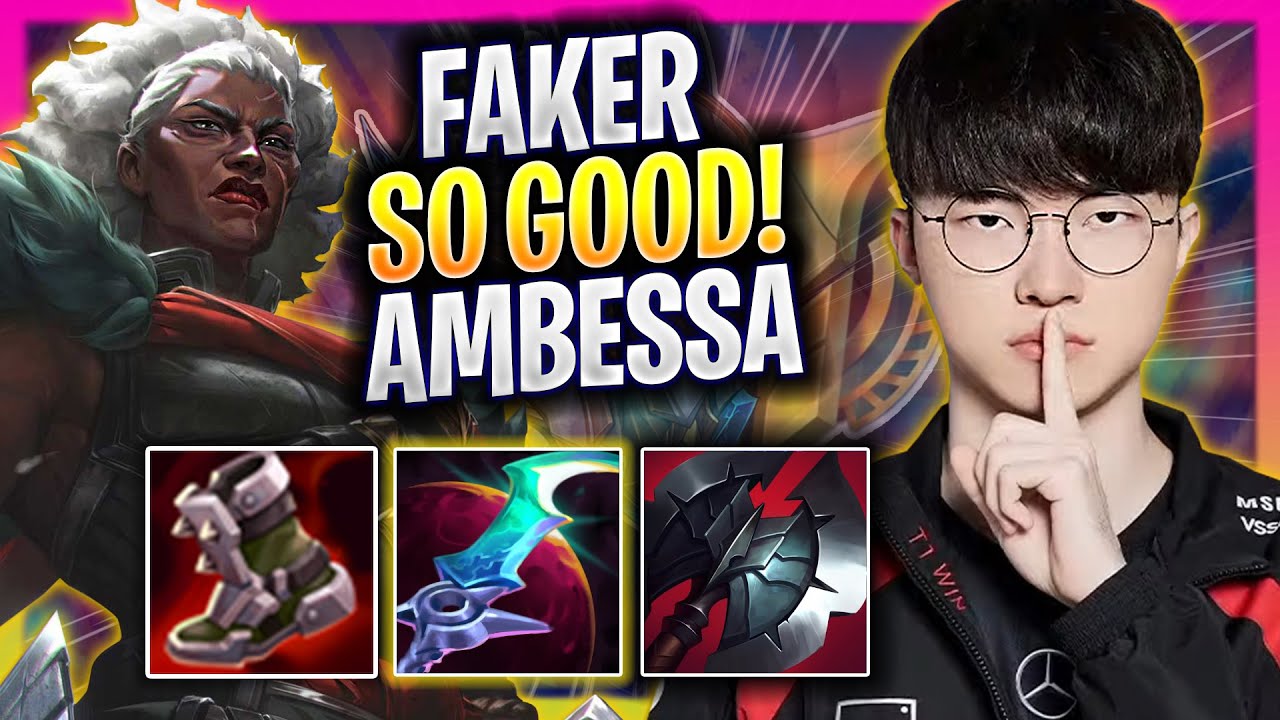 FAKER IS SO GOOD WITH AMBESSA MID! - T1 Faker Plays Ambessa MID vs Rumble! | Season 2025