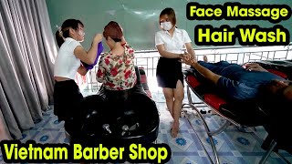 Vietnam Barber Shop Massage Face & Wash Hair Asmr in Street Ho chi minh city 2021