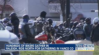 Hundreds of motorcyclists gather in Raleigh, ride to gathering