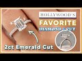 I Made a Celebrity Inspired Engagement Ring | 2.0ct Emerald Cut Diamond Hidden Halo 1.9mm Band Ring