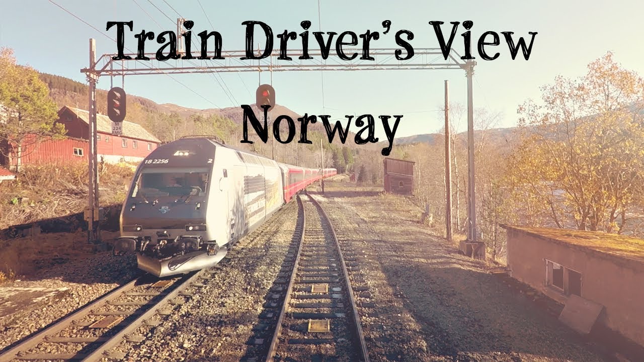 TRAIN DRIVERS VIEW Engine pickup and sunshine all the way Bergen   l