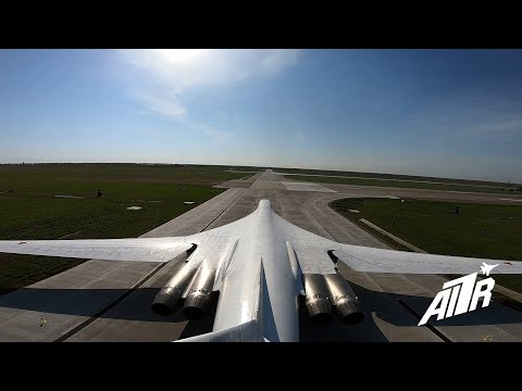 Видео: Взлет ТУ-160 с очень необычного ракурса! Tupolev TU-160.