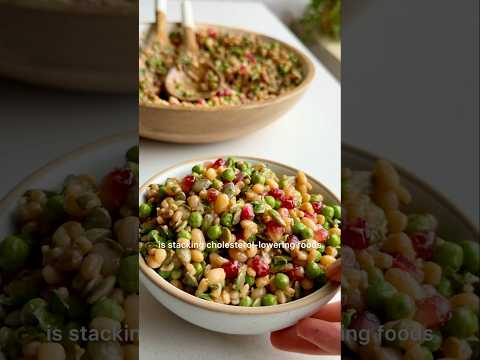 اخفض نسبة الكوليسترول لديك من خلال الطعام حض ر سلطة الشعير والفاصوليا البيضاء 4 مكونات لخفض ال