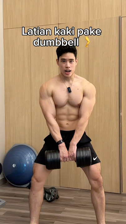 latihan kaki cuman pake dumbbell ni guys!