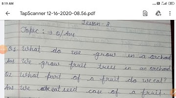 Lesson 8 question answer in the orchard