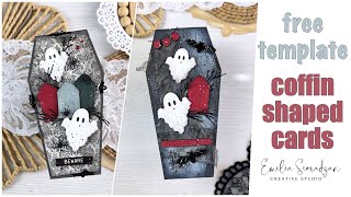 Details Coffin Shape Card with Free Template Halloween Crafts Guide