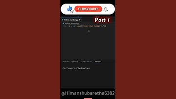 Perfect Number Checker Program ||Part 1 || #shorts #shortsfeed #python #code @himanshubaretha1