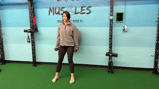 Weighted Physio Ball or Stability Ball Squats with Dumbbells