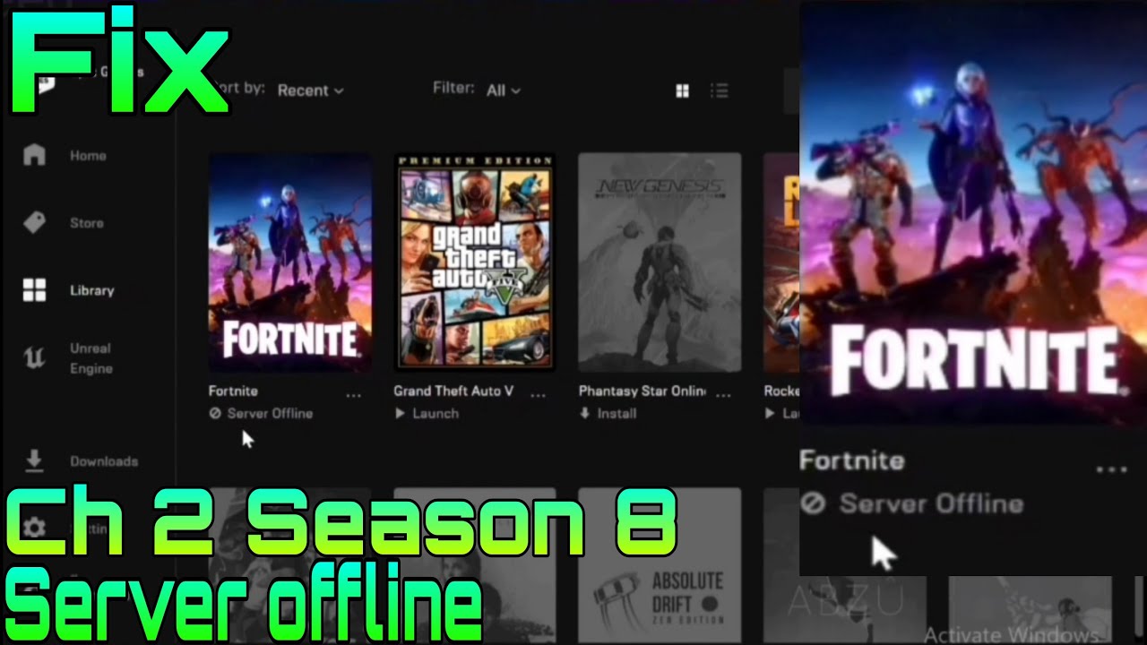 How To Fix Fortnite Server Offline Season 8 Epic Games Pc ps xbox YouTube