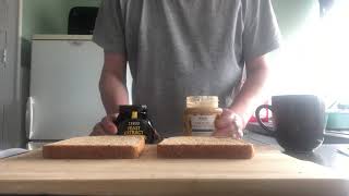 PEANUT BUTTER and “MARMITE” sandwiches, the “healthy” way.