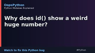 Tricky Python Behavior: Why does id() show a weird huge number?