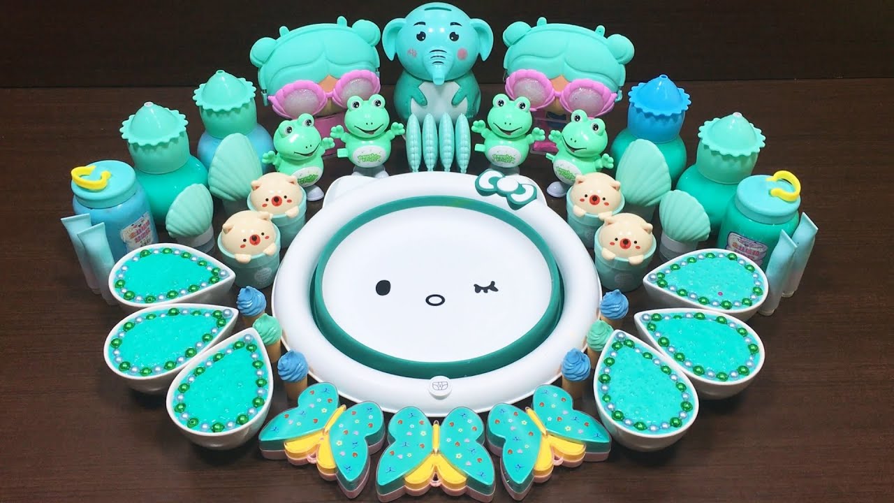 Teal Slime | Mixing Makeup and Glitter into Slime | Satisfying Videos 