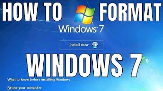 Windows 7 Formatting and Clean Installation