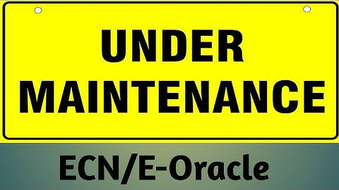 Wallet Under Maintenance (ECN/E-Oracle)