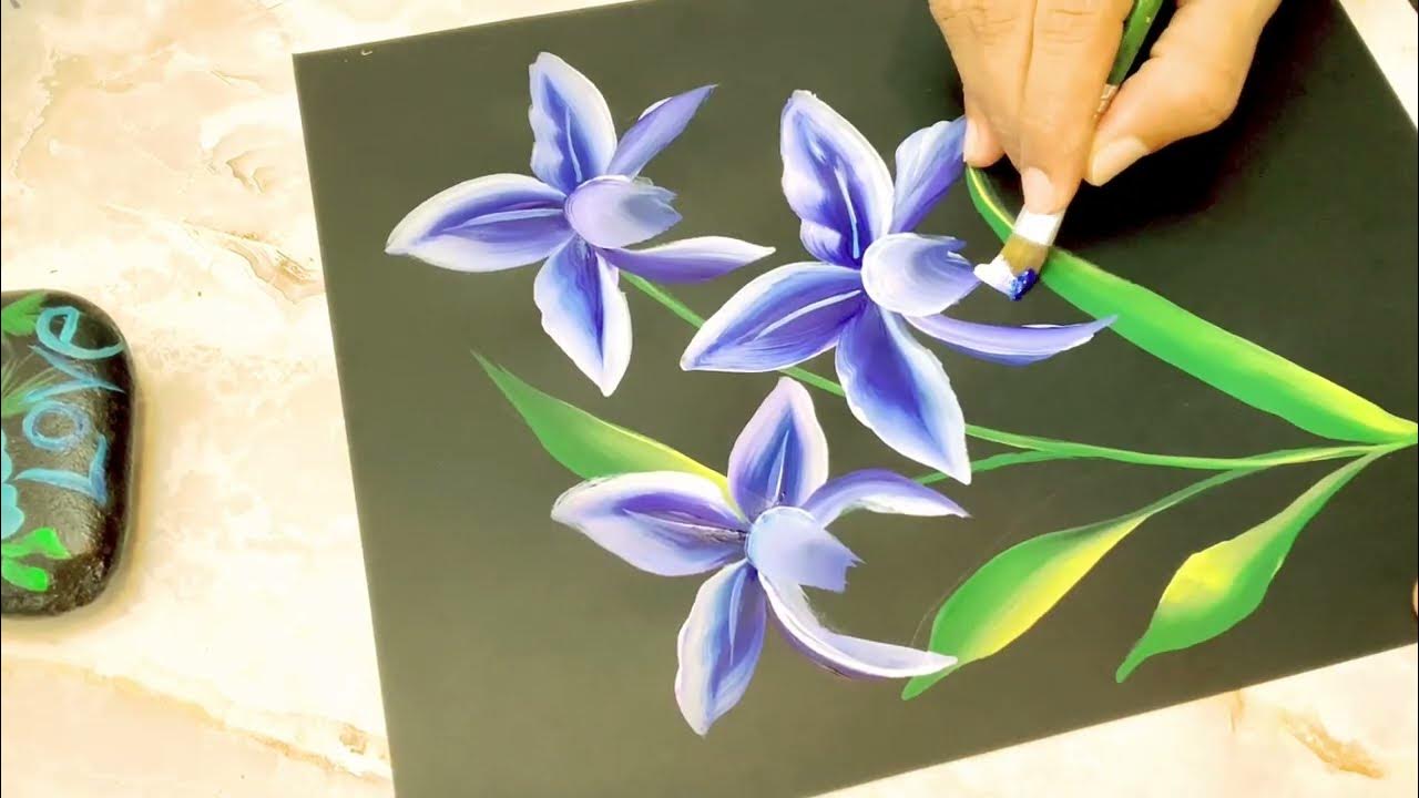 How to Paint Flowers Like a Pro in 1 Easy Step! one stroke flower