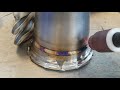 Welding a V band flange onto a 4 into 1 collector part 1