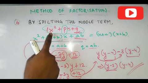 FACTORISATION//CH-14//CLASS 8//METHOD OF FACTORISATION--BY SPILTTING THE MIDDLE TERMS // MATHSPEDIA
