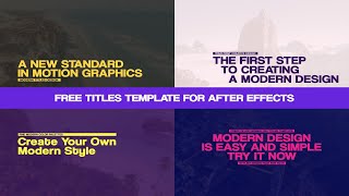 Free Titles Template For After Effects