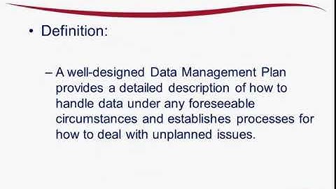 Data Management Plan Creation: Content and Rationale Trailer
