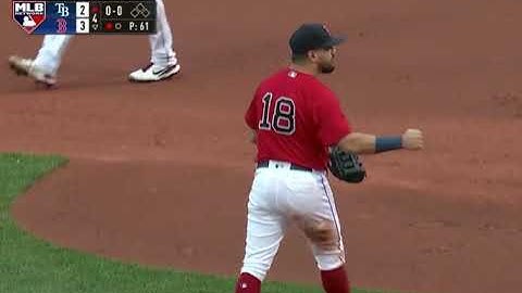 After the error last inning, Kyle Schwarber celebrates making the routine 3-1 putout