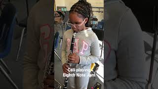 Cali playing Eighth Note Jam on her clarinet.