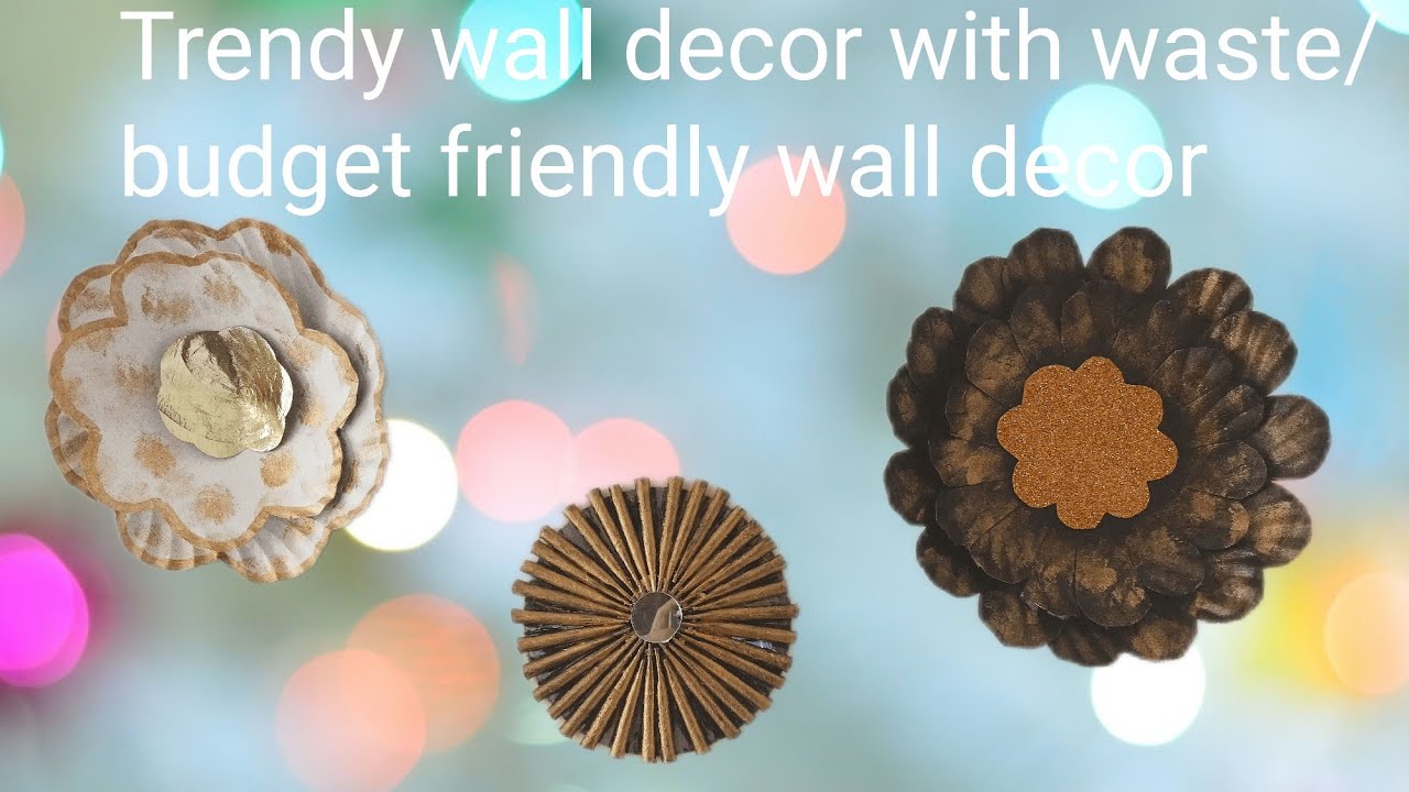 Trendy wall decor with waste/budget friendly wall decor (part3) YouTube