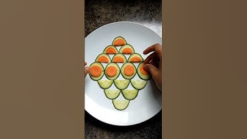 Simple & Easy Cucumber🥒& Carrot Vegetable Salad Decoration in Plate#Cutting#Carving#Shorts#Ytshorts#