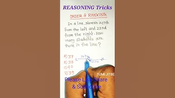 Order And Ranking Reasoning Tricks| Sitting Arrangement| Reasoning Tricks| #shorts