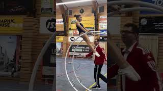 Gymnast Performs Impressive Wheel Routine