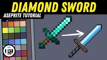 Minecraft Pixel Art Diamond Sword Re-Texture - Aseprite / Libresprite Tutorial | TutsByKai