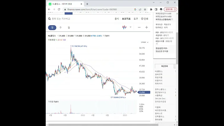060980HL홀딩스 주가 전망 및 차트 분석