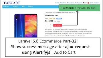 Laravel 5.8 Ecommerce Part-32: Show success msg after ajax  request using alertifyjs | Add to Cart