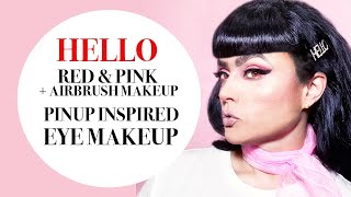 HOW TO CREATE | PINUP INSPIRED | RED & PINK | EYEMAKEUP | AIRBRUSH MAKEUP | MODERN PINUP screenshot 3