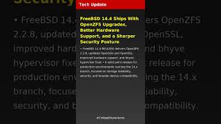 FreeBSD 14.4 Ships With OpenZFS Upgrades, Better Hardware Support, and a Sharper Security Posture |