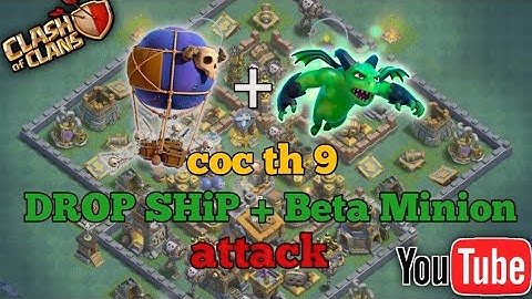 coc Builder Hall 9 Drop ship + Beta minion attack | builder hall 9 Drop ship Beta minion Attack